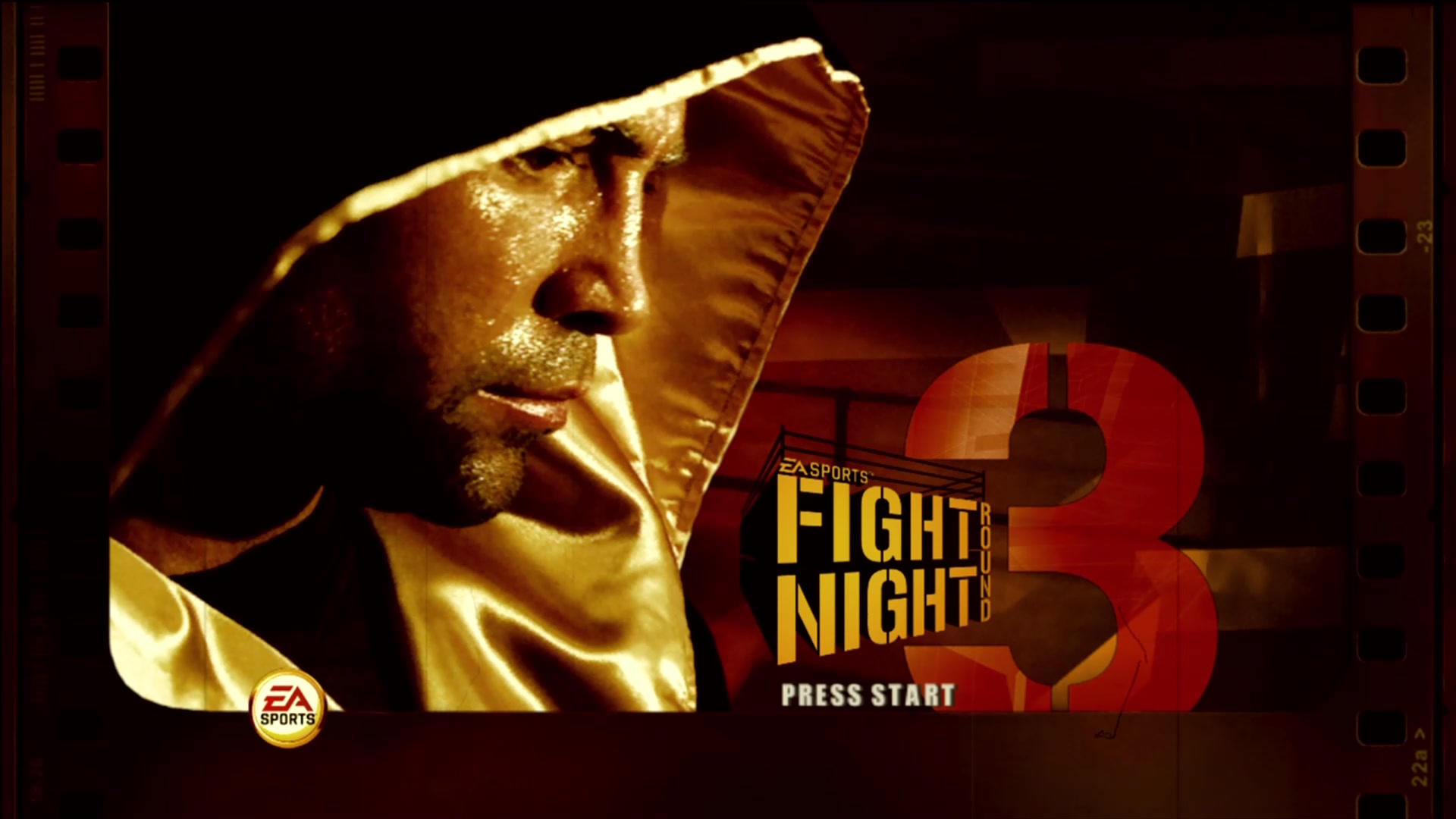 Fight Night Round 3 title screen for Xbox 360